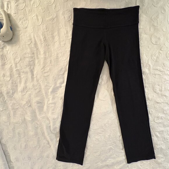 Lululemon Black Full-Length Mid-Rise Yoga Pants Straight Leggings Activewear 6 - Picture 2 of 8